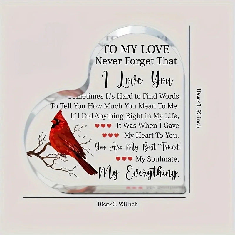 Romantic Keepsake Valentine Gift For My Love Made From Durable Plastic Perfect For Display-A