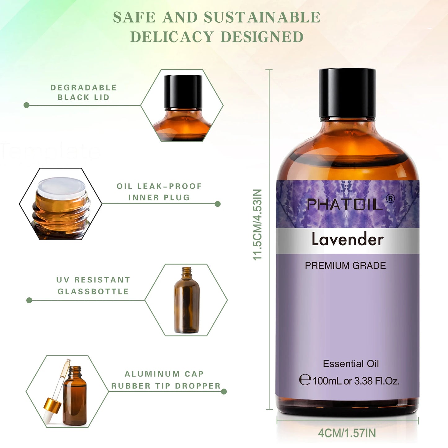 PHATOIL Lavender Jasmine Vanilla Eucalyptus Pure Essential Oil For Diffuser