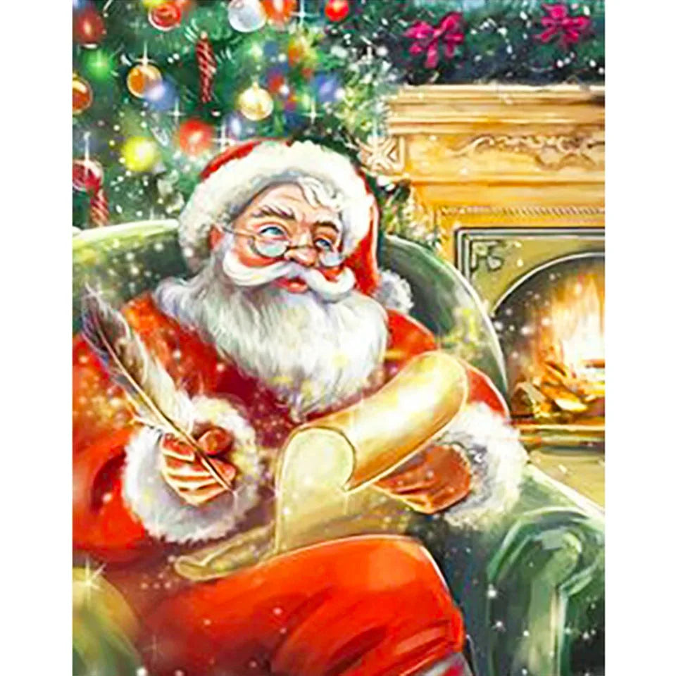 Nianhua 5D Diamond Painting Santa Claus Mosaic Kit Christmas A Full Drill Canvas With Square Or Round Drills-A