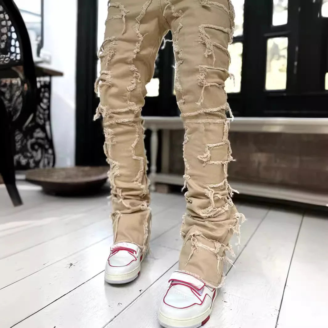Ayrbao Denim Straight Leg Jeans For Men Comfort Fit Casual Everyday Wear Mid Rise Button Fly-A