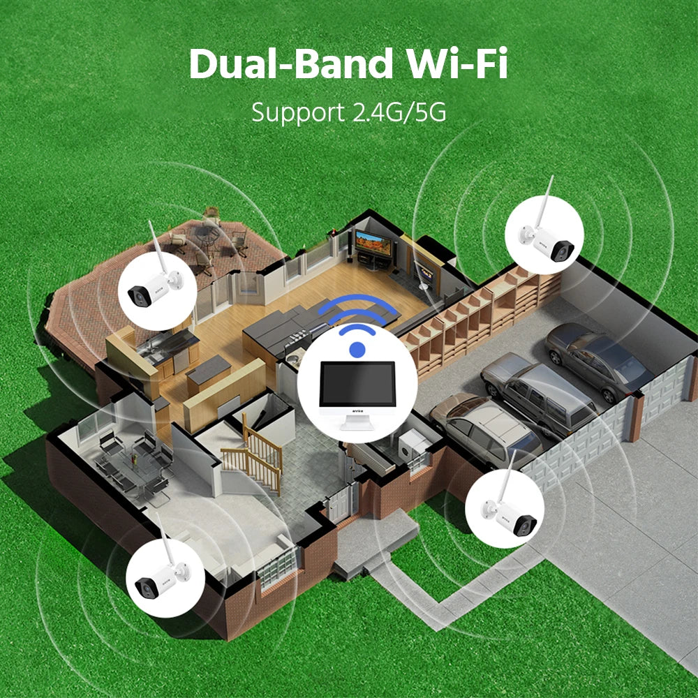 ANNKE 5MP NVR Kit With Monitor Outdoor Wireless Cameras
