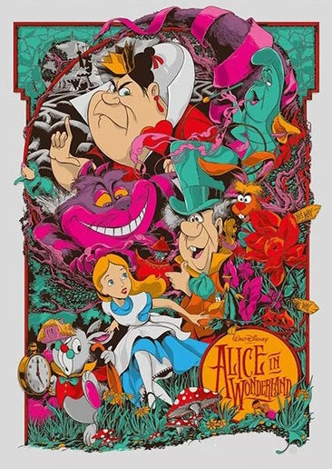 Potdemiel Cheshire Cat 5D Diamond Painting Kit Alice In Wonderland Full Drill Canvas Crystal Clear Detail-A