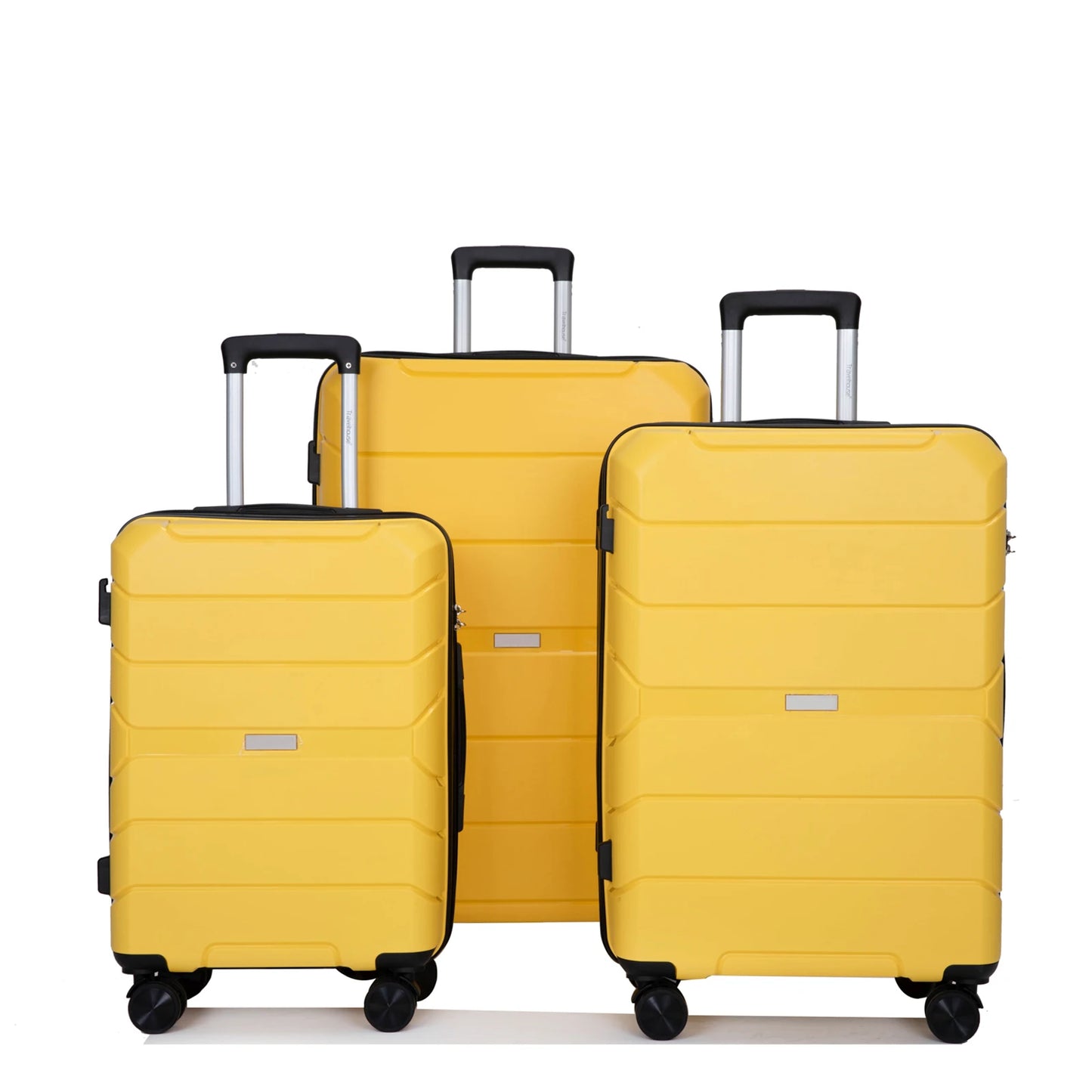 Travelhouse 3 Piece Hardshell Spinner Luggage Set with TSA Lock Durable Lightweight Suitcases for Carry On and Checked-A