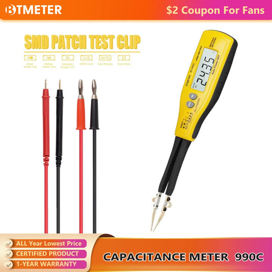 BTMETER 990C Smart SMD Tester Smart Tweezers Digital Multimeter