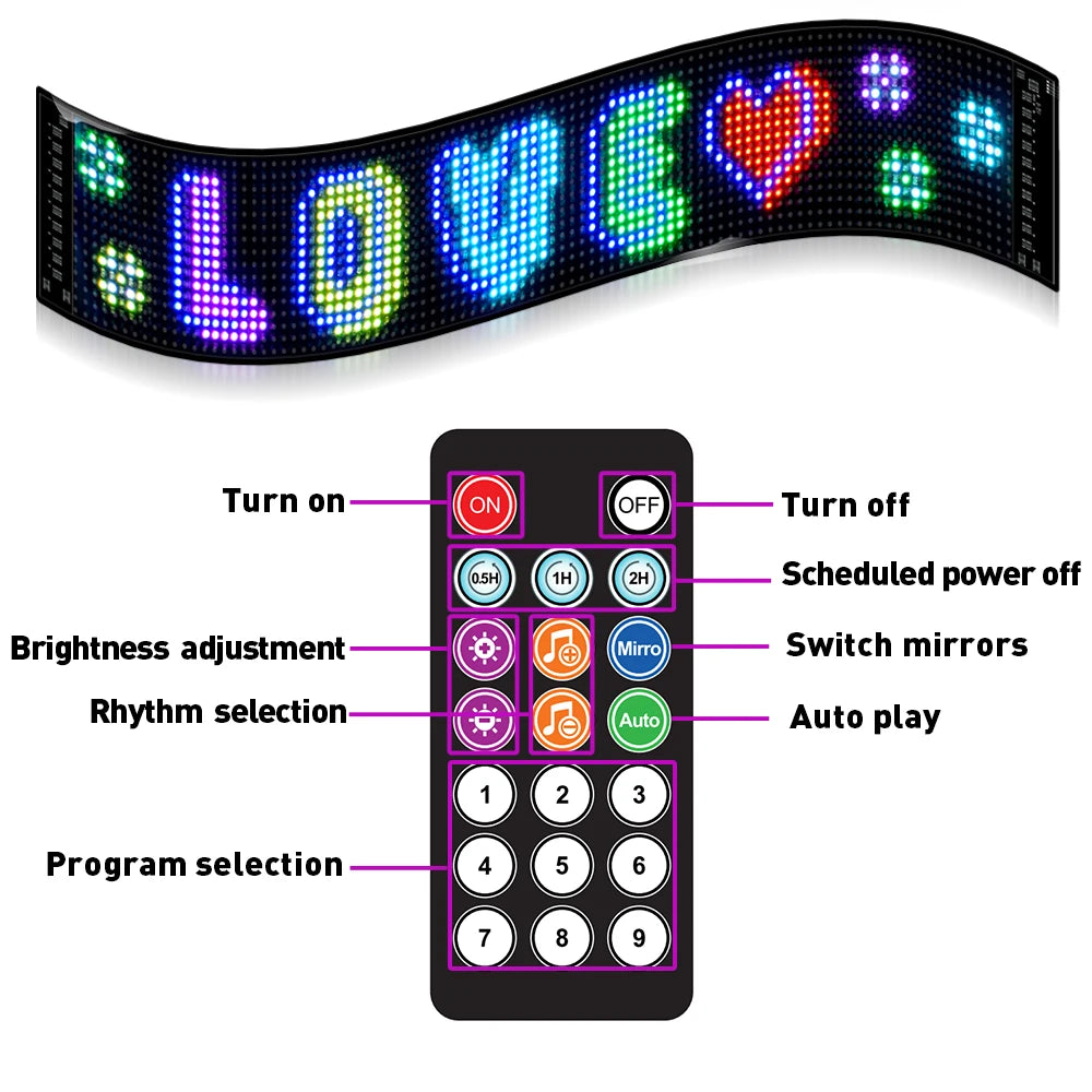 GOTUS LED Matrix Panel Advertising Sign With Remote Bluetooth Control For Flexible Venues And Events-A