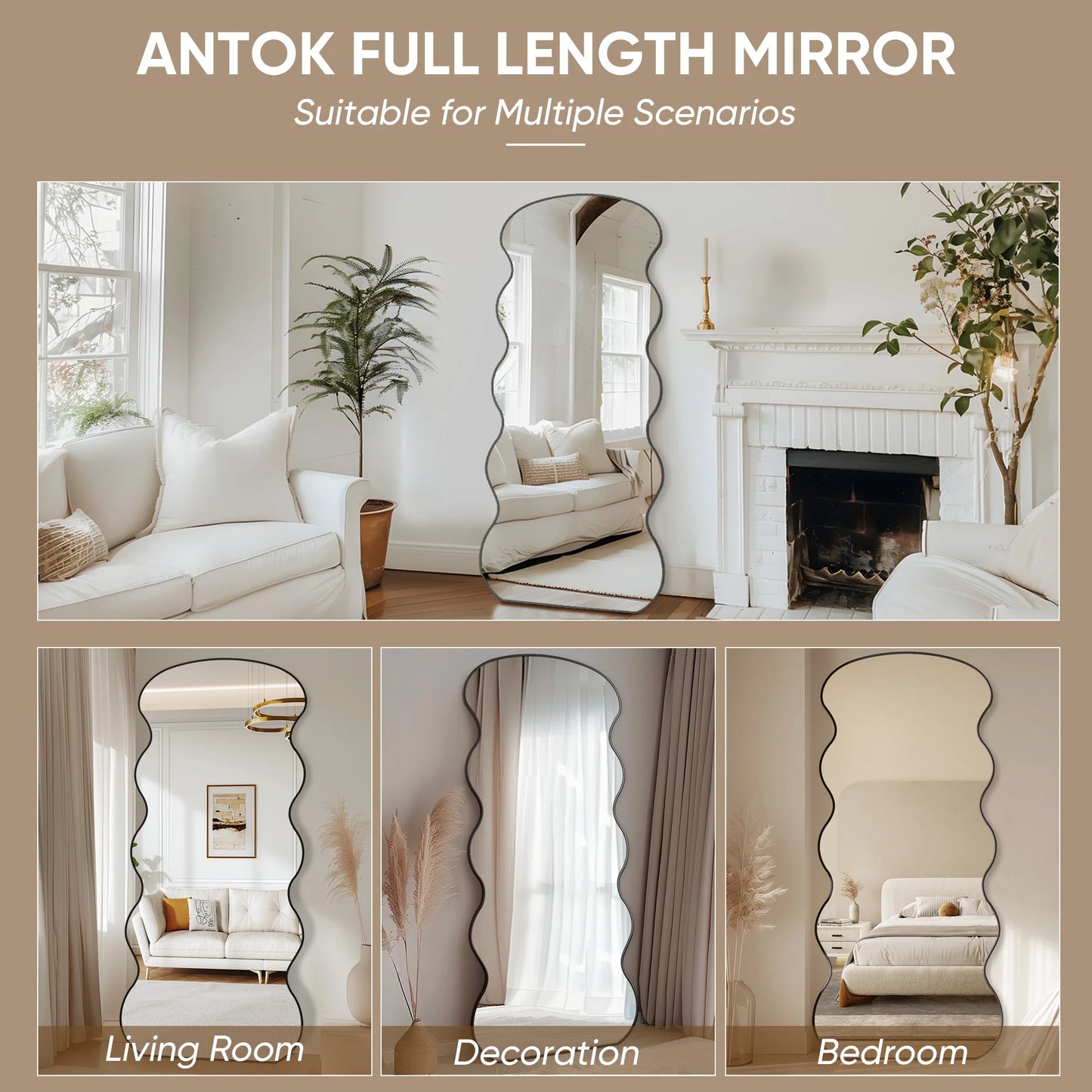 Antok Elegant Mirror With Stand For Bedroom And Living Room
