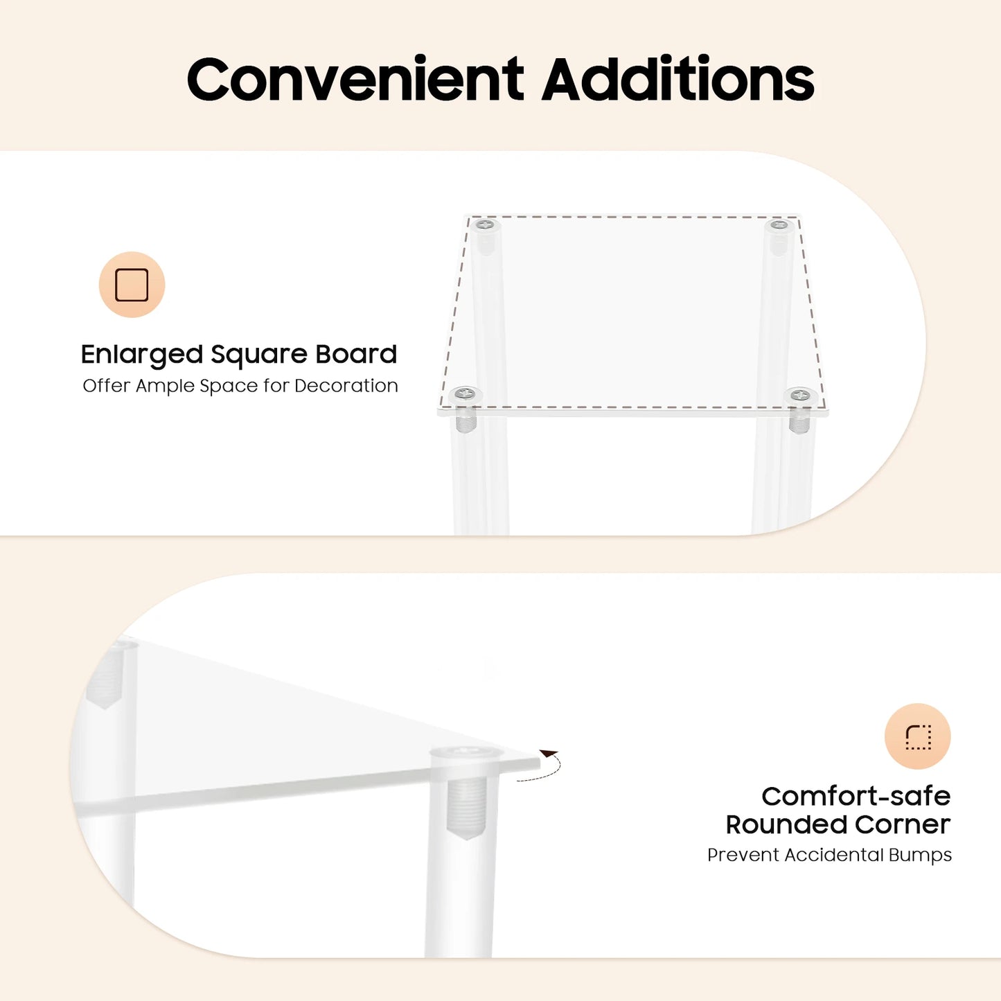 Clear Acrylic Flower Display Stand Set 10 Pieces Geometric Centerpieces for Weddings and Events-A