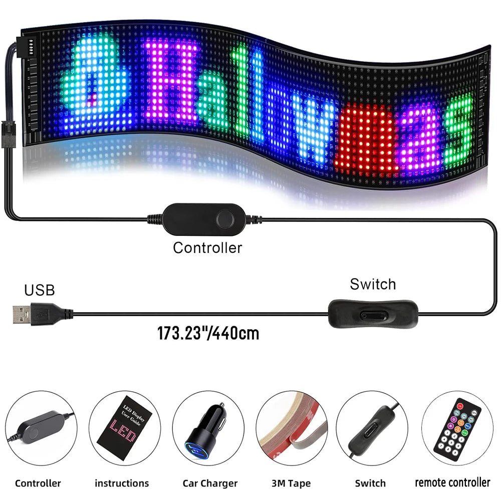 GOTUS LED Matrix Panel Advertising Sign With Remote Bluetooth Control For Flexible Venues And Events-A