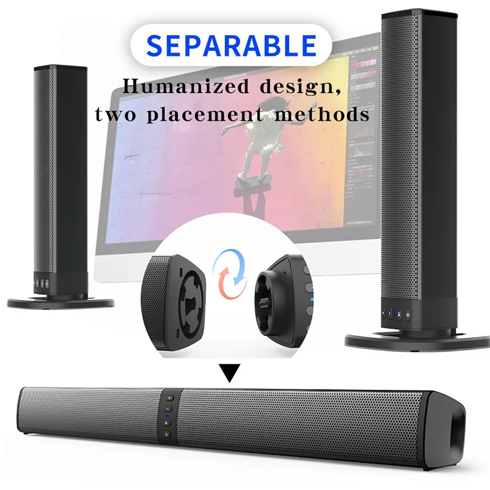 CURUK Wireless Bluetooth TV Sound Bar Two Speaker System With 20W Output And Bluetooth Five Point Zero-A