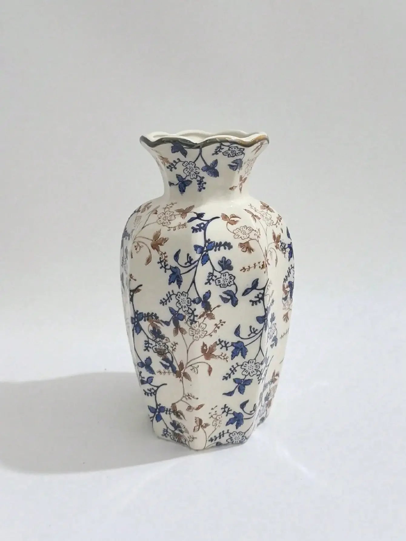 Porcelain Vase Chinese Retro Floral Decor For Living Room Multicolor Glaze Elegant Vintage Accent-A
