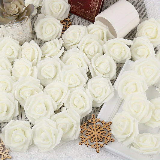 Artificial Rose Heads 100PCS Foam Roses for DIY Wedding