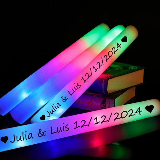 XIEJIAM LED Glow Foam Sticks RGB Bulk Party Supplies