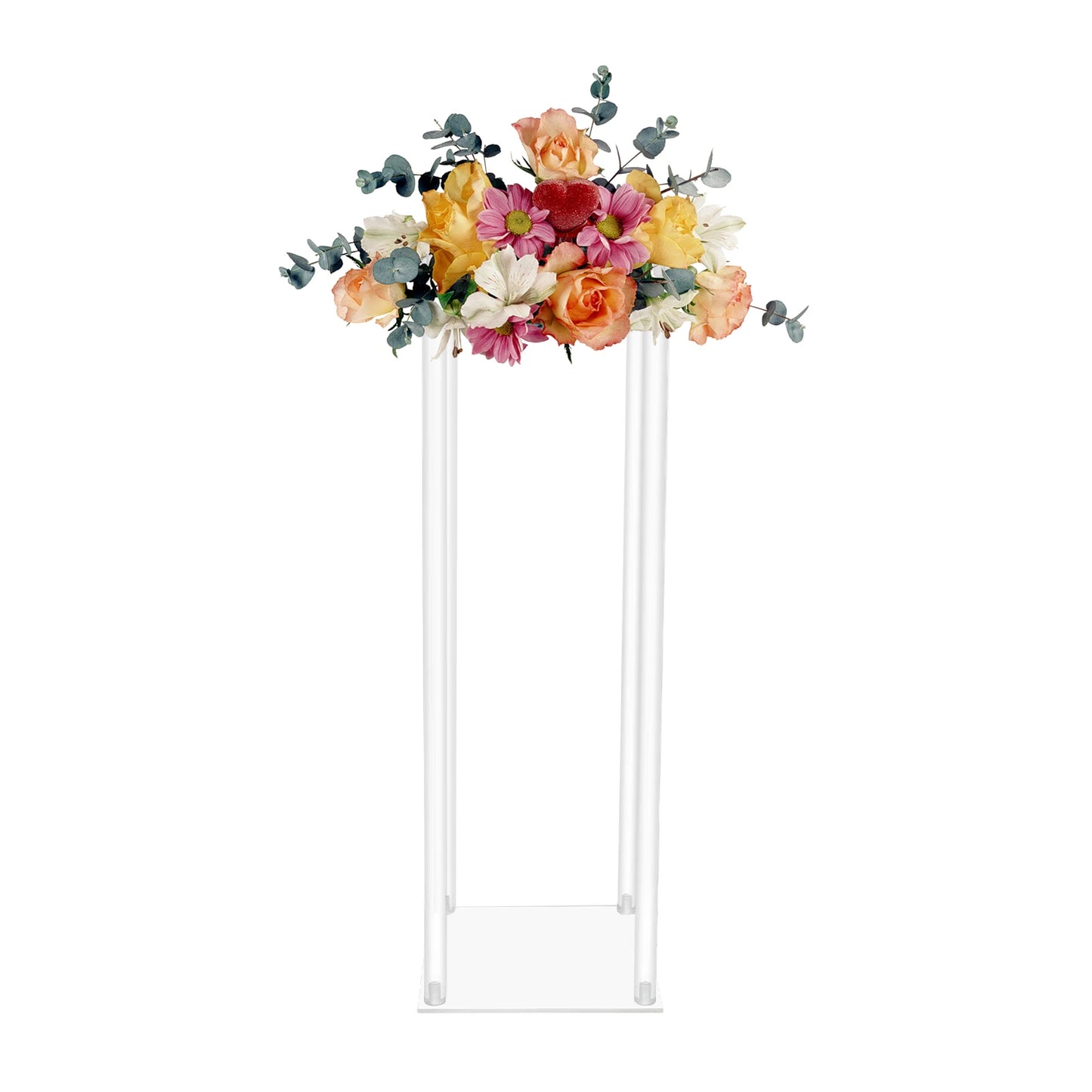 Clear Acrylic Flower Display Stand Set 10 Pieces Geometric Centerpieces for Weddings and Events-A