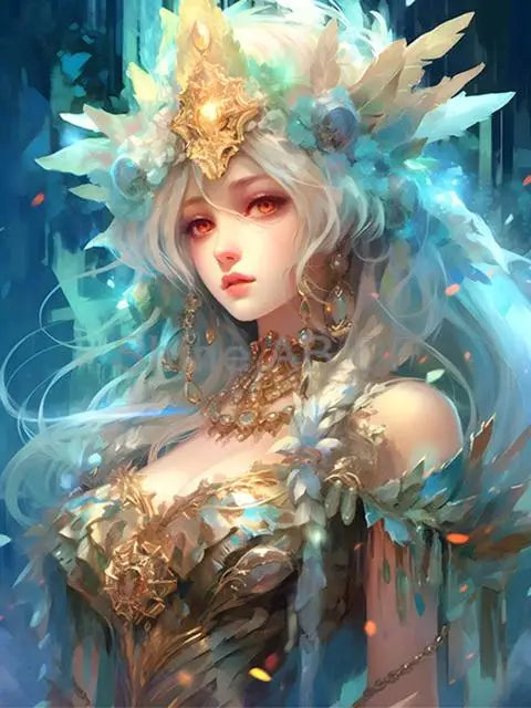 Potdemiel Resin AB Fairy Dust 5D Diamond Painting Kit A Light Up Full Drill Canvas With Color Shifting Sparkle-A