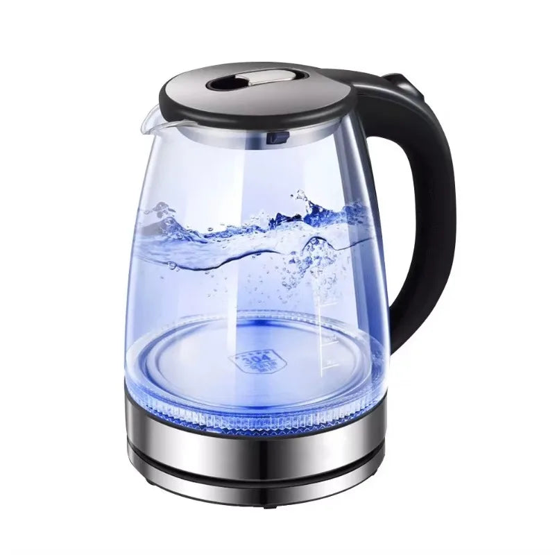 Diamri Cordless Glass Kettle 2L With LED Indicator Whisper Quiet Boil Borosilicate Glass Water Kettle-A