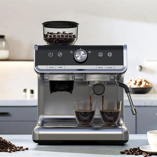 Acekool 20 Bar Espresso Machine With Grinder 1450W Semi Automatic