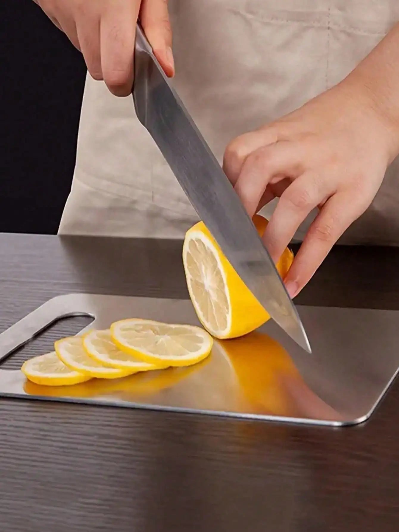 Titanium And 304 Stainless Steel Cutting Board Antibacterial Kitchen Non Slip Durable Surface-A