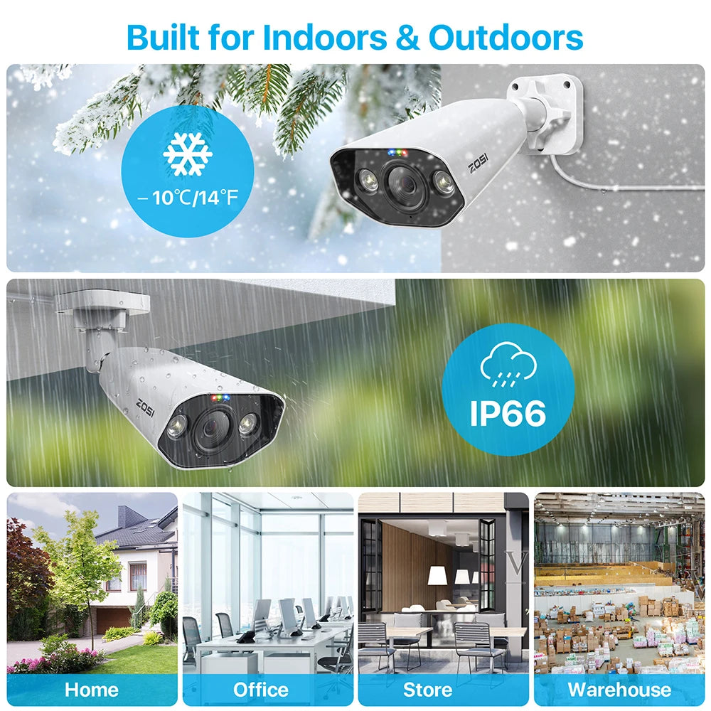 ZOSI 8CH POE Surveillance Kit With 4K Outdoor IP Cameras