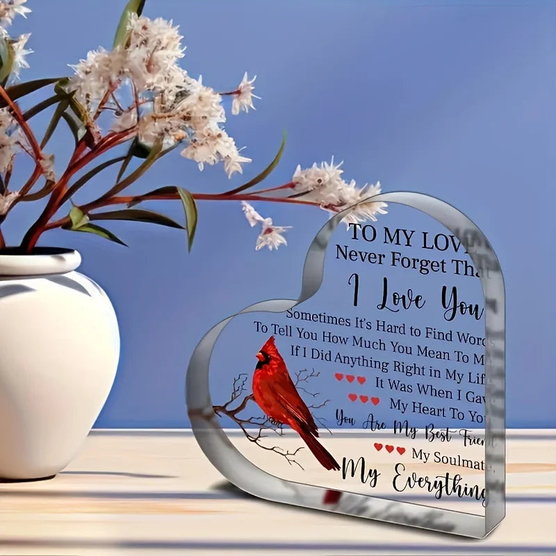 Romantic Keepsake Valentine Gift For My Love Made From Durable Plastic Perfect For Display-A