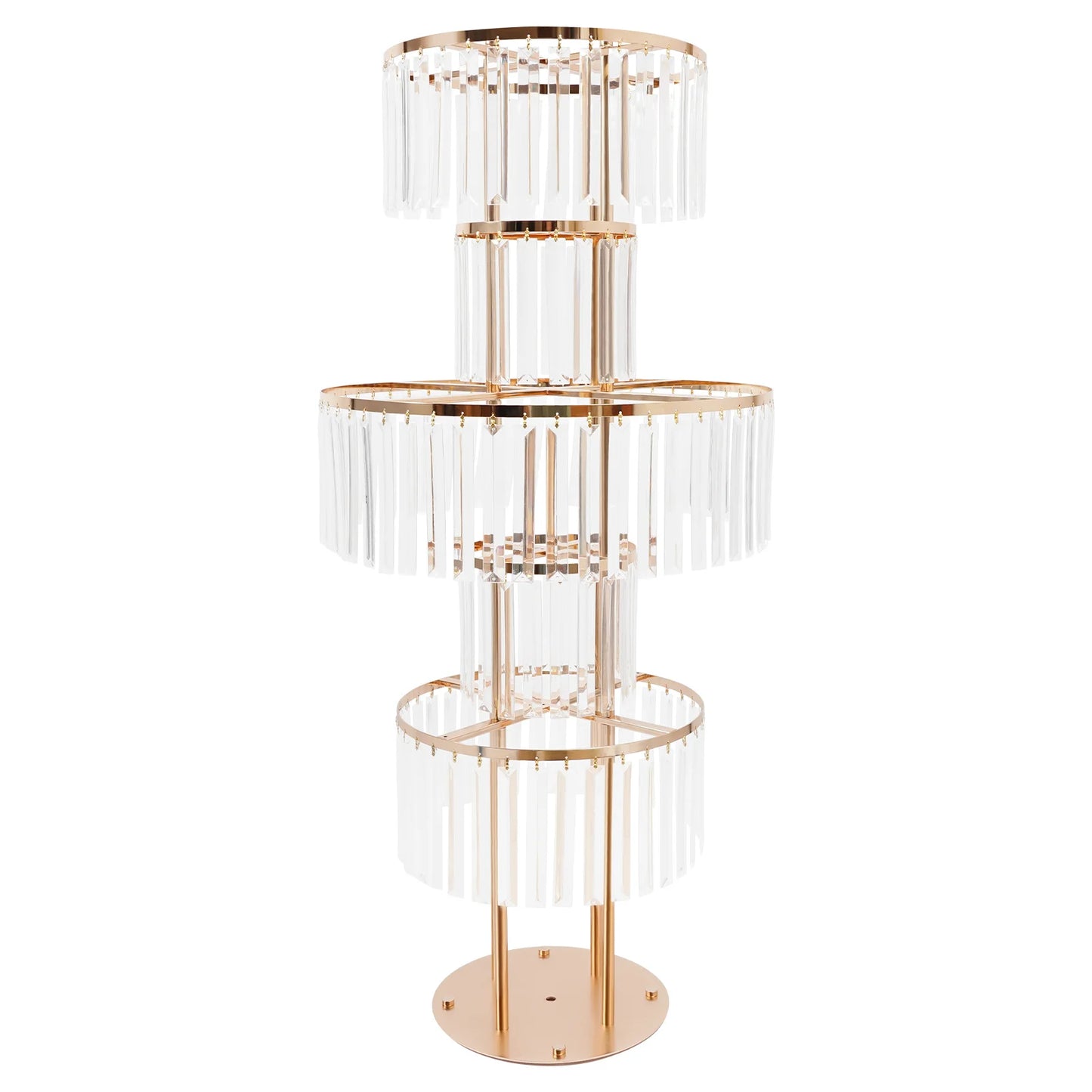 Five Tier Wedding Centerpiece Stand With Acrylic Flower Vase Display For Elegant Floral Arrangements-A