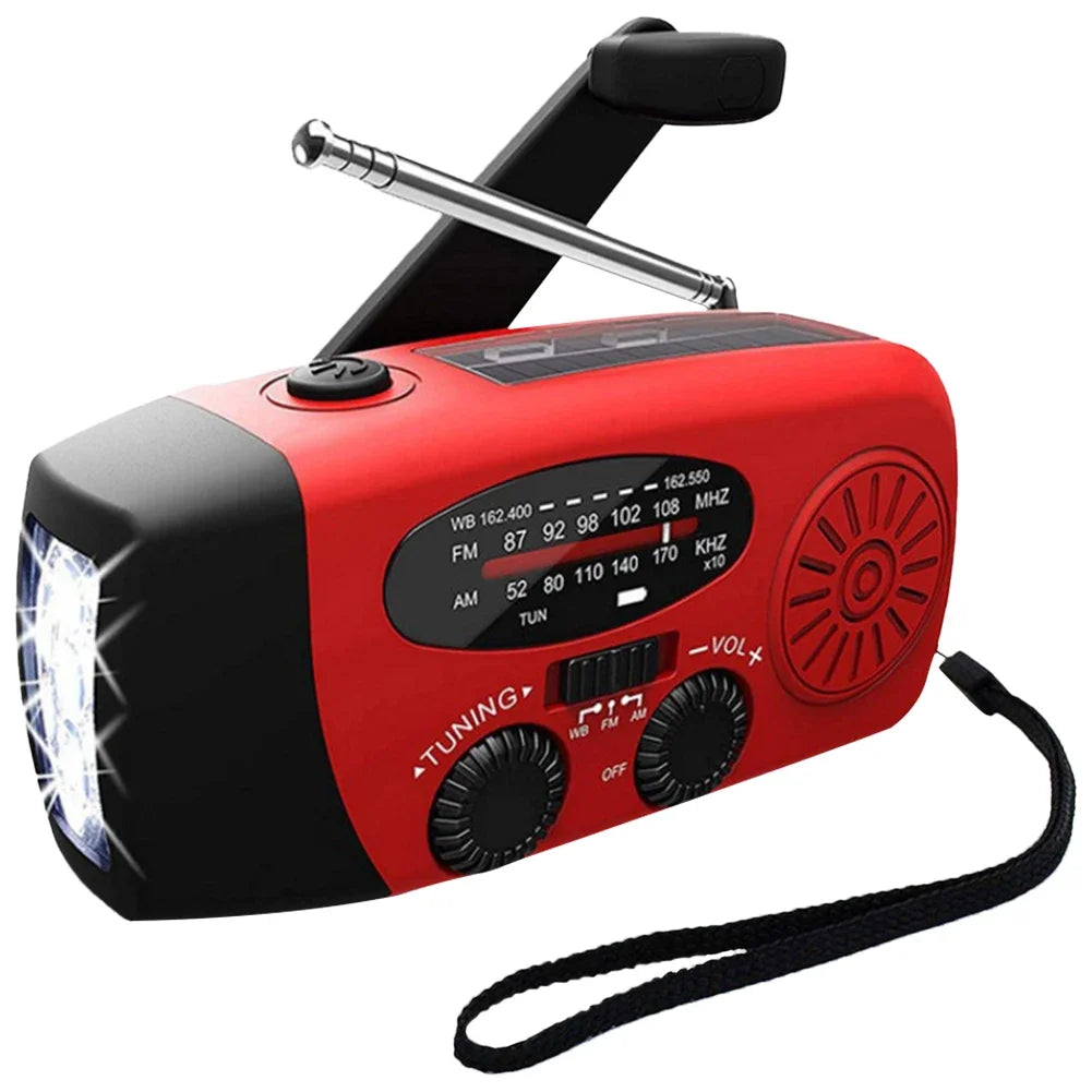ANENG Portable Emergency Crank Radio With Solar Power And Flashlight