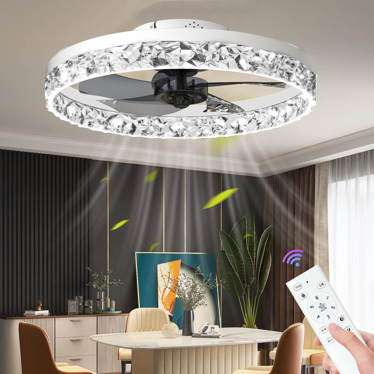 Iralan LED Ceiling Fan Light With Remote And Infinitely Dimmable Brightness With Adjustable Color Temperature-A