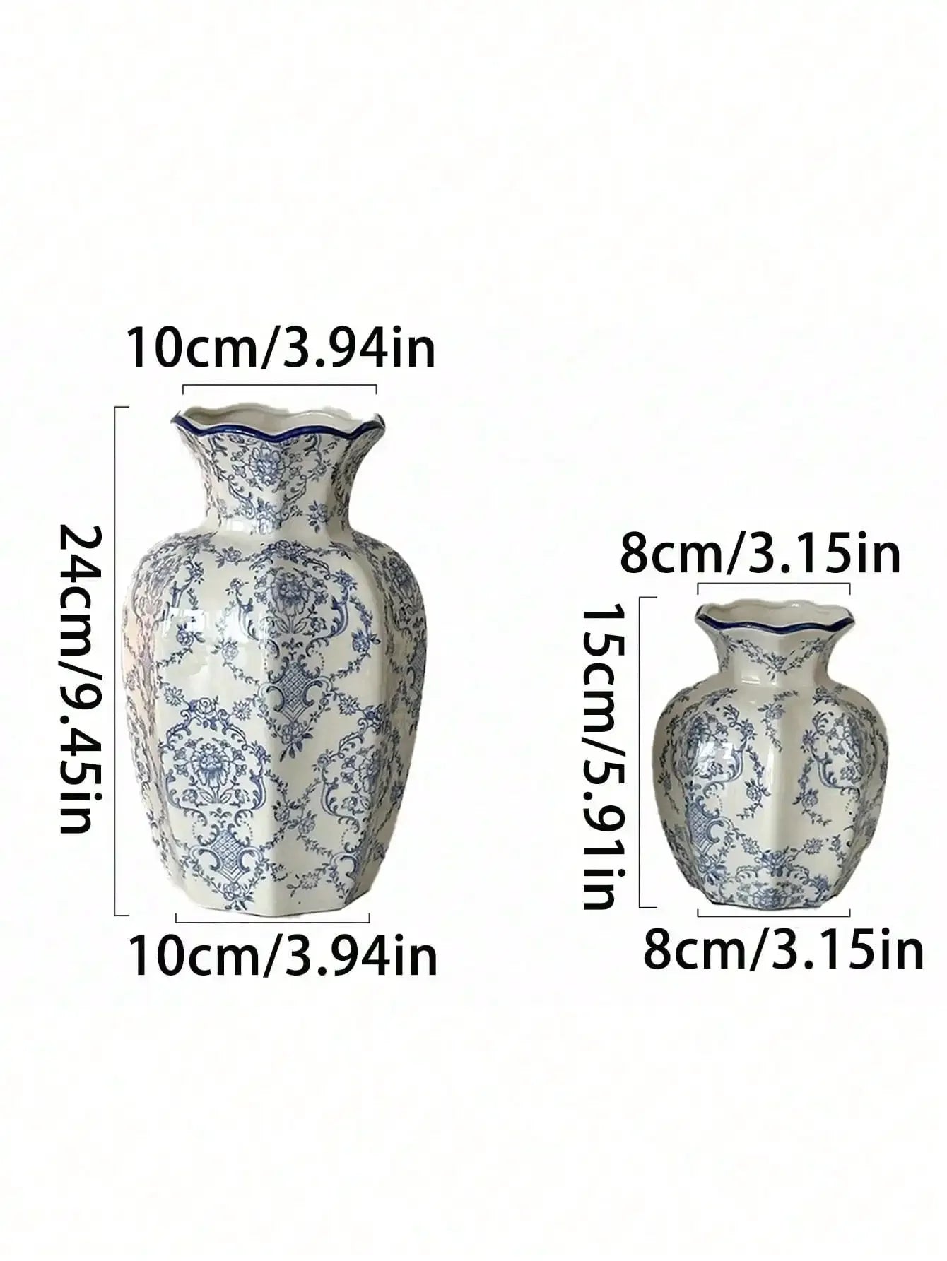 Porcelain Vase Chinese Retro Floral Decor For Living Room Multicolor Glaze Elegant Vintage Accent-A