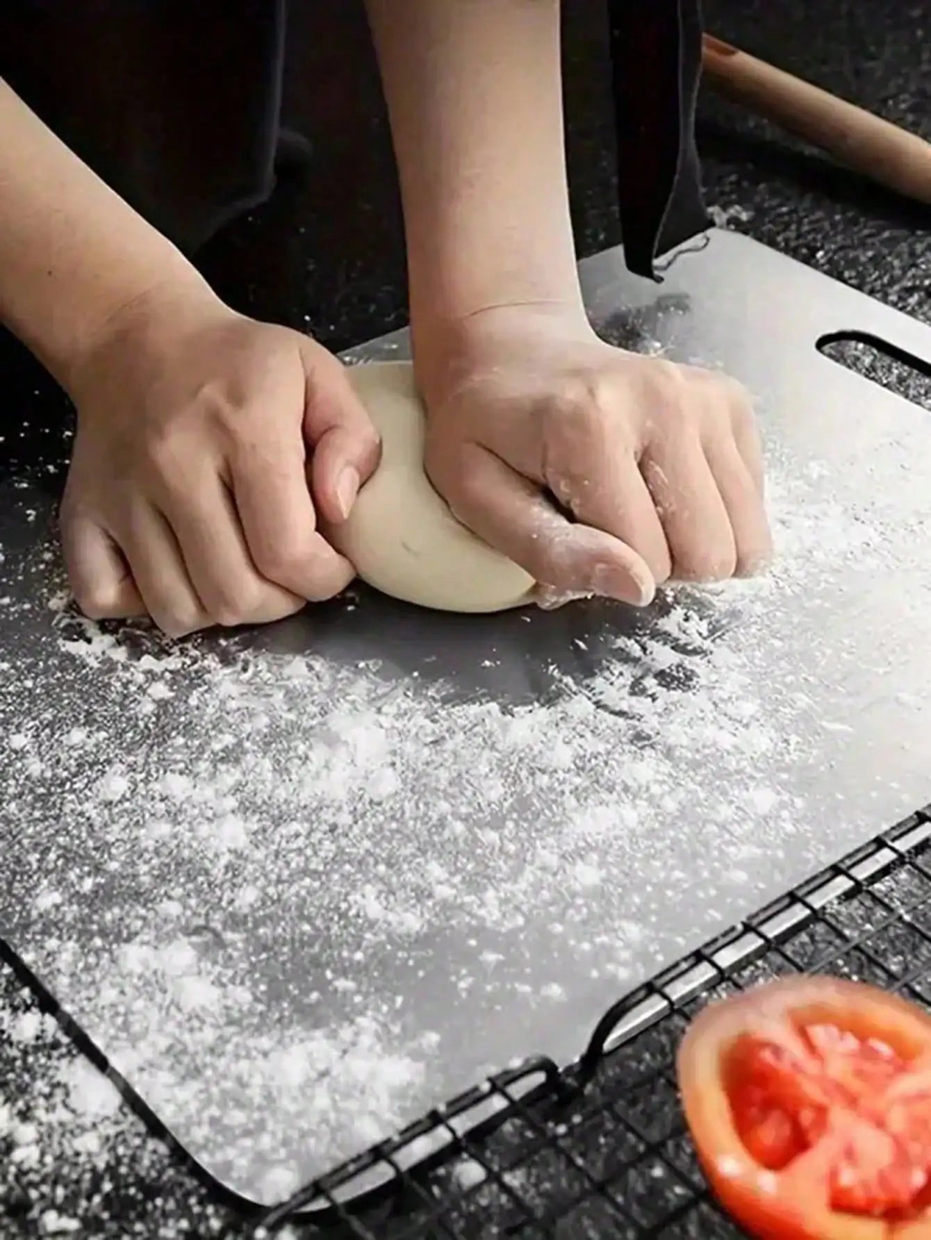Titanium And 304 Stainless Steel Cutting Board Antibacterial Kitchen Non Slip Durable Surface-A