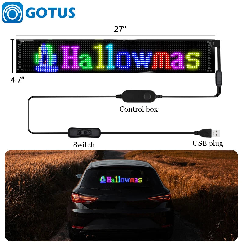 GOTUS LED Matrix Panel Advertising Sign With Remote Bluetooth Control For Flexible Venues And Events-A