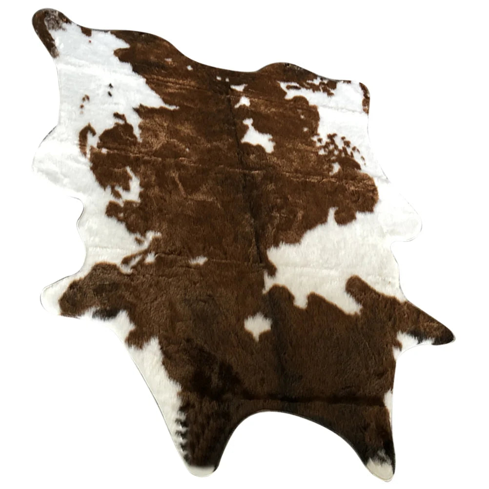 Brown Cow Pattern Area Rug For Living Room Soft Durable Carpet Adds Cozy Comfort-A