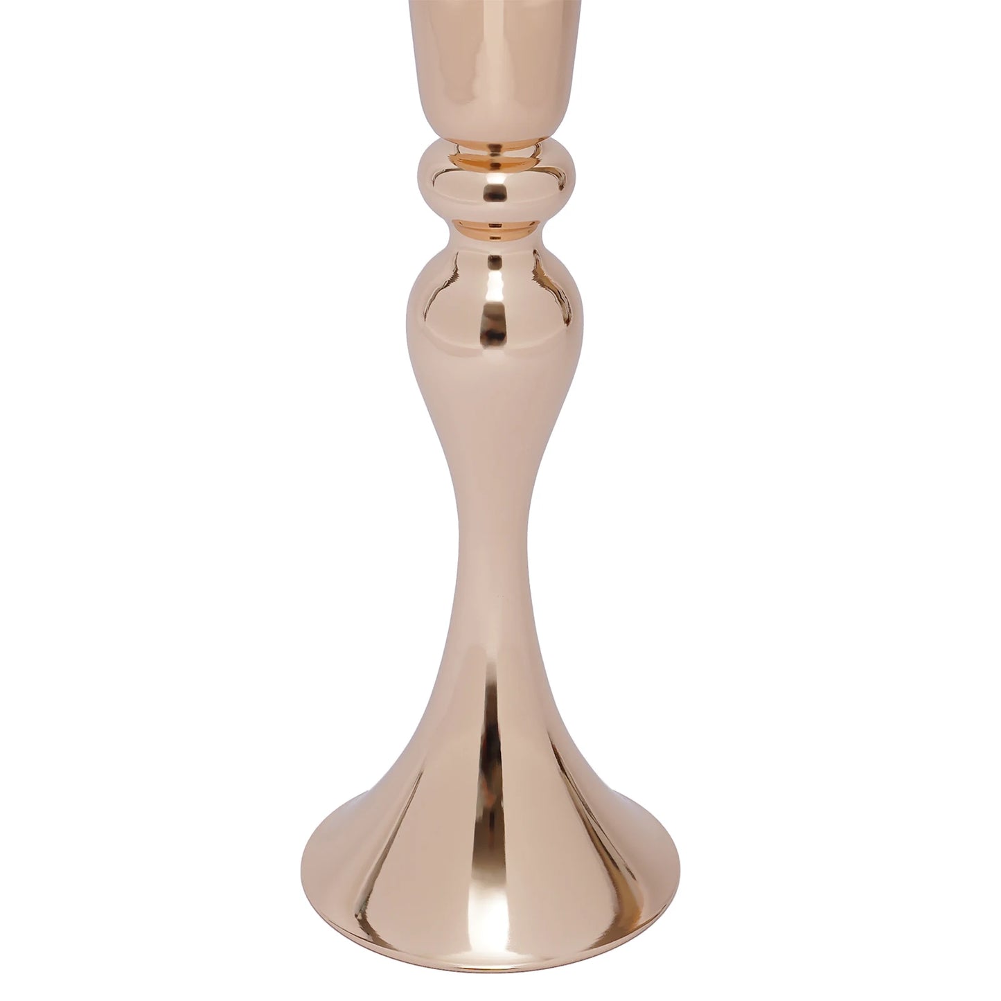 Six Piece Gold Trumpet Vase Set For Wedding Centerpieces Table Decor And Candle Holders-A