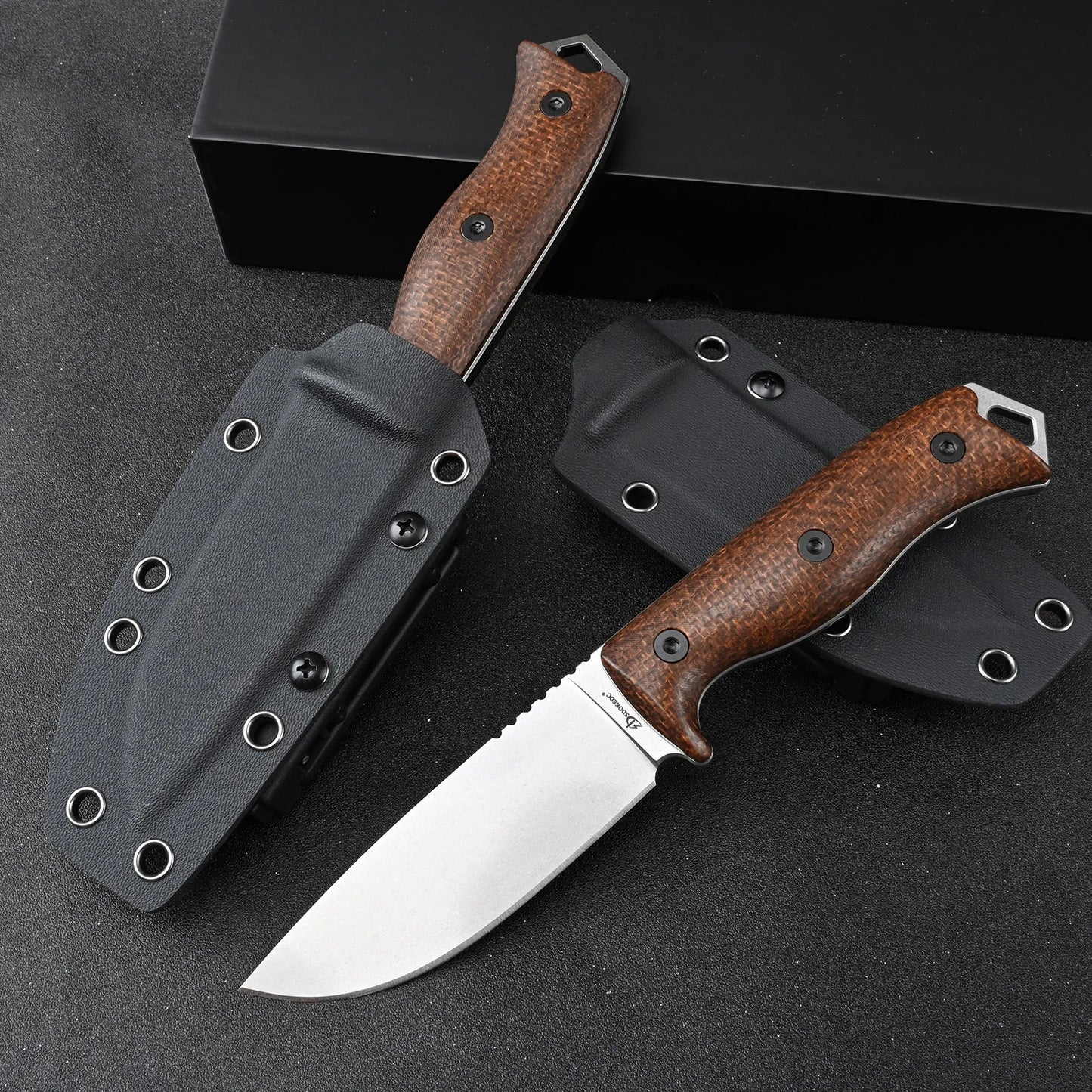 DC53 Steel EDC Utility Knife With Micarta Handle And Kydex Sheath For Everyday Carry And Precision Cutting Model A-A