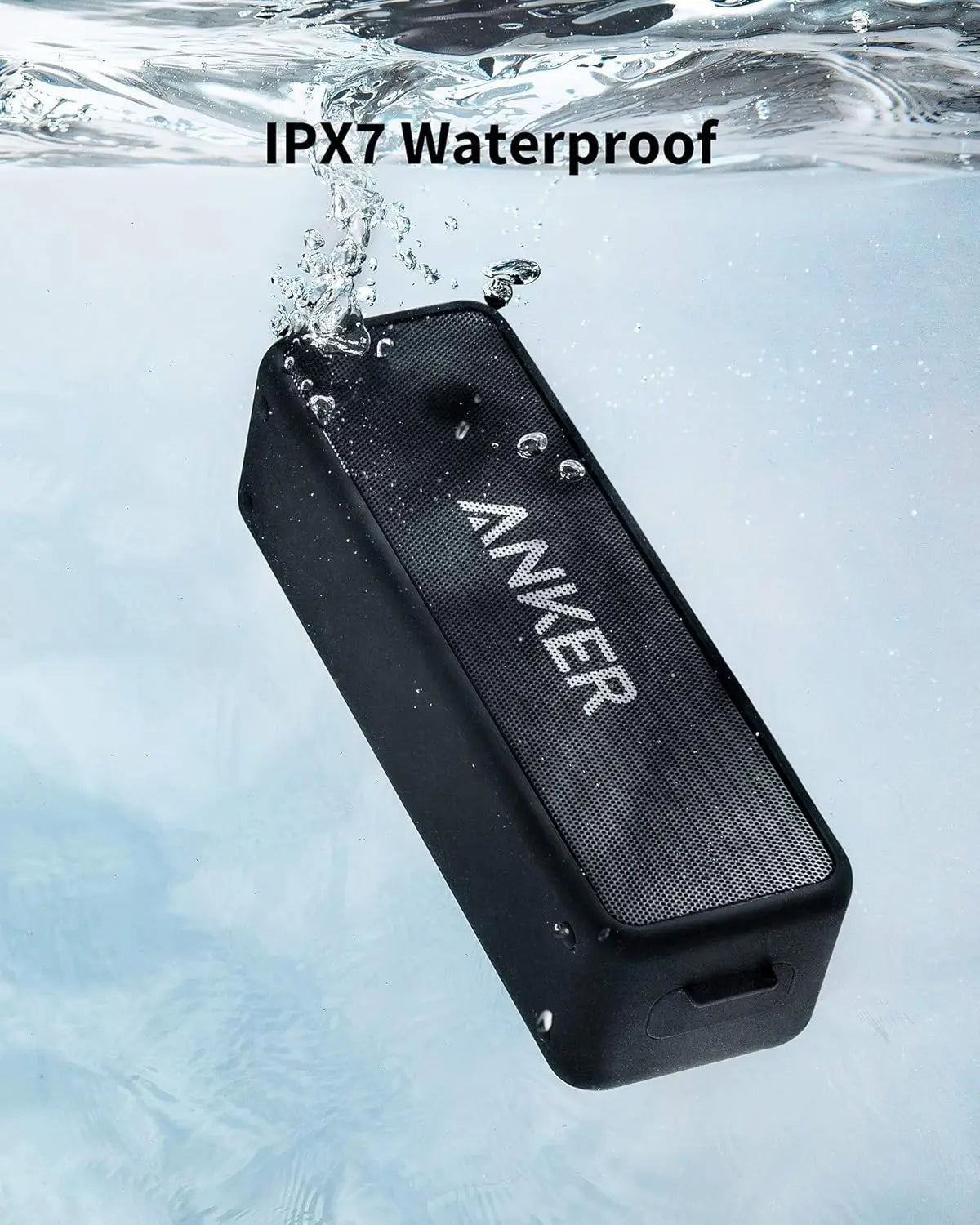 Anker Soundcore 2 Portable Bluetooth Speaker Waterproof IPX7 Refurbished With 24 Hours Playback-A