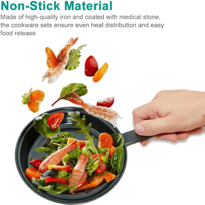 Cobasport 13 Piece Nonstick Cookware Set For Induction Cooker With Iron Core Medical Stone Coating For Even Heat-A
