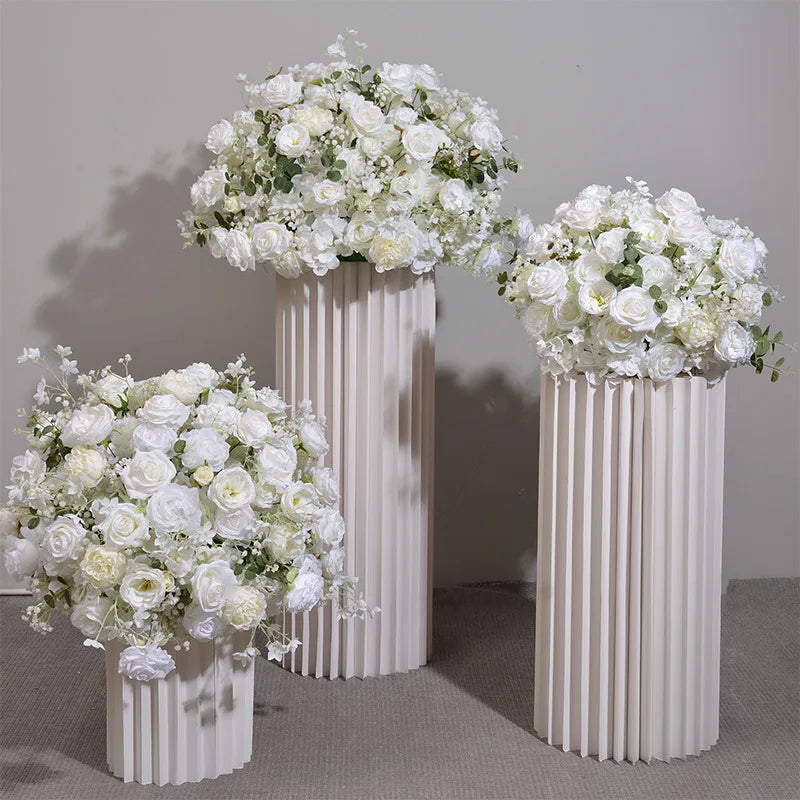 Silk Artificial Embroidered Rose Ball for Wedding Decor 40 to 80 cm Diameter Centerpieces Arches-A