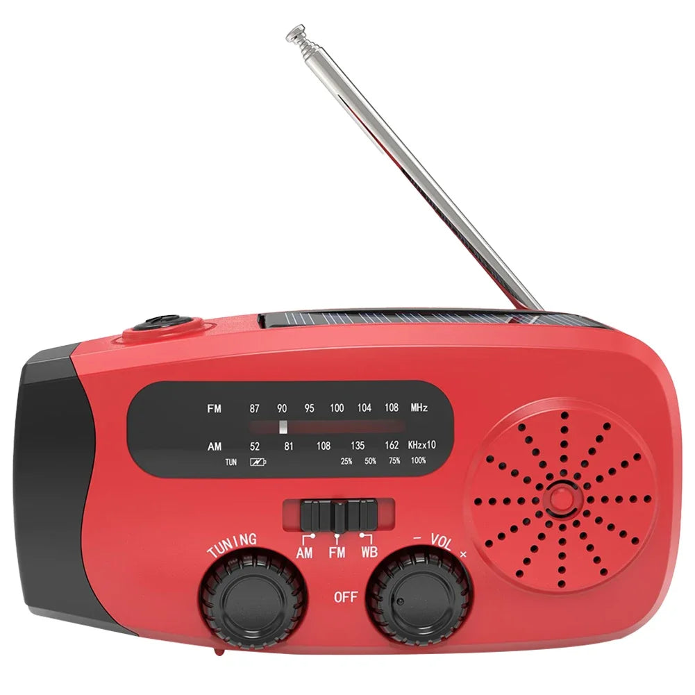 ANENG Portable Emergency Crank Radio With Solar Power And Flashlight
