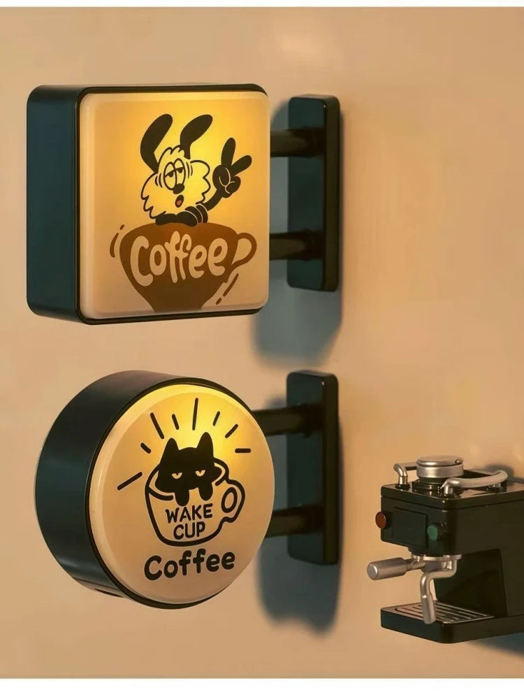 Retro Coffee Corner Light Sign Fridge Magnet For Home Decor And Kitchen Vibe Brightens Your Fridge-A