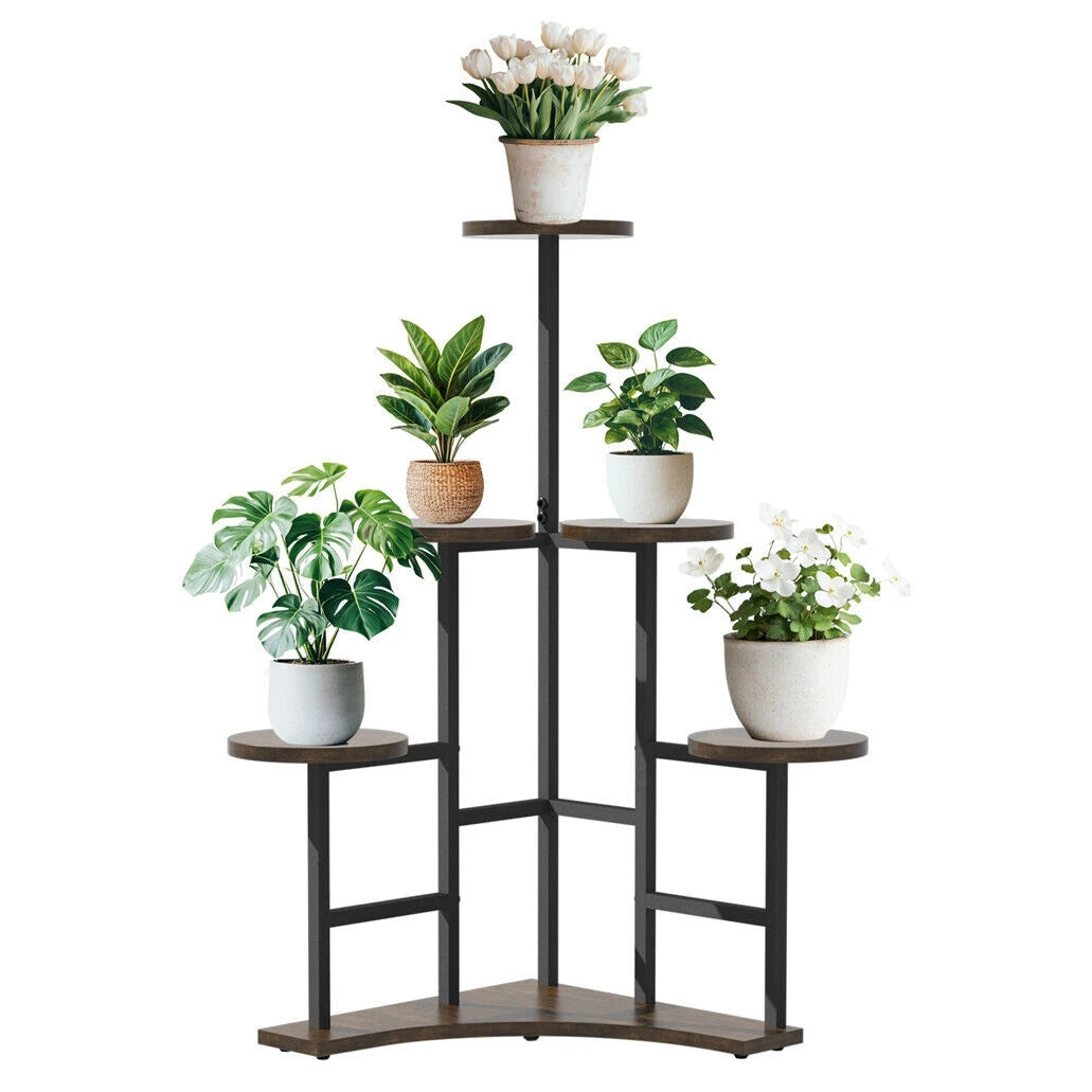 Wisfor Corner Plant Stand Indoor 6 Tiered Plant Shelf Flower Stand Tall Multi Pot Holder Rack Planter Organizer-A