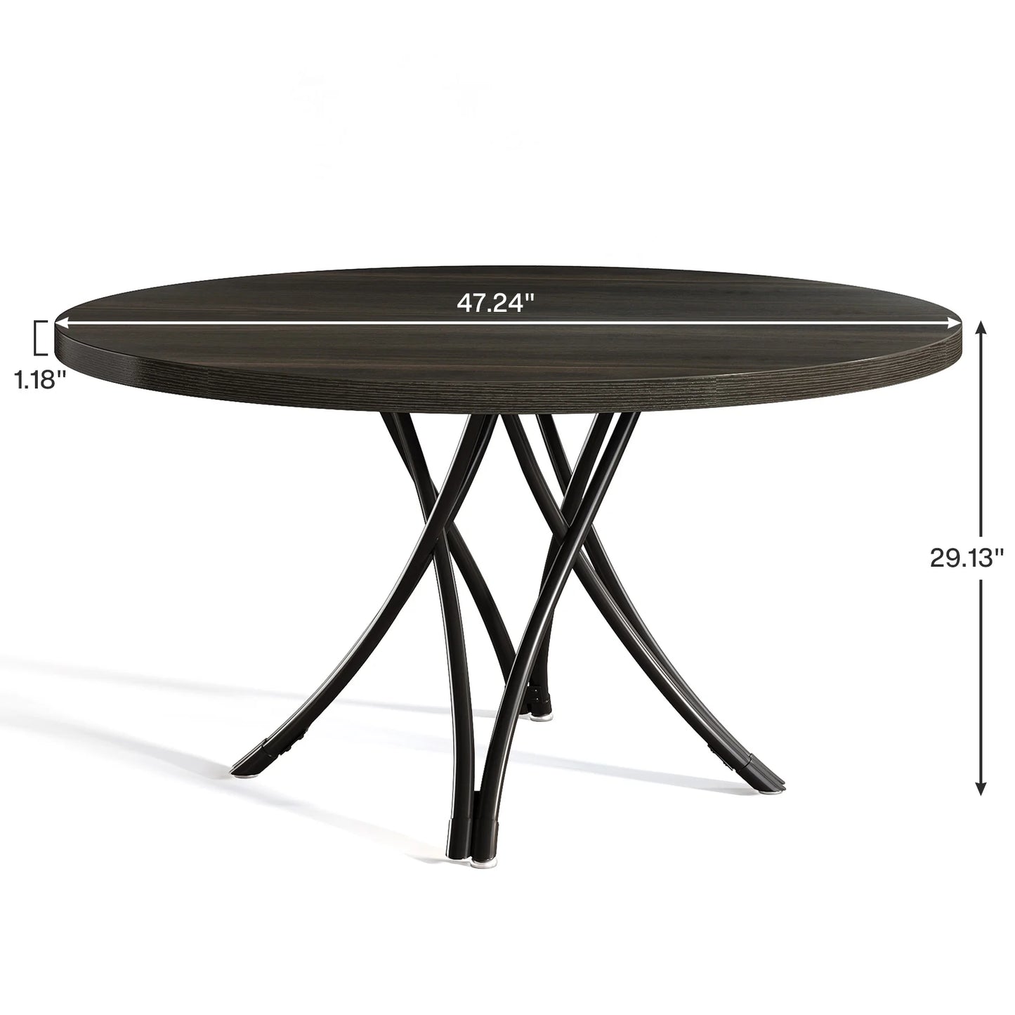 Tribesigns Round Dining Table Farmhouse Style For Dining Room With Scandinavian Inspired Curves Durable Everyday Use-A