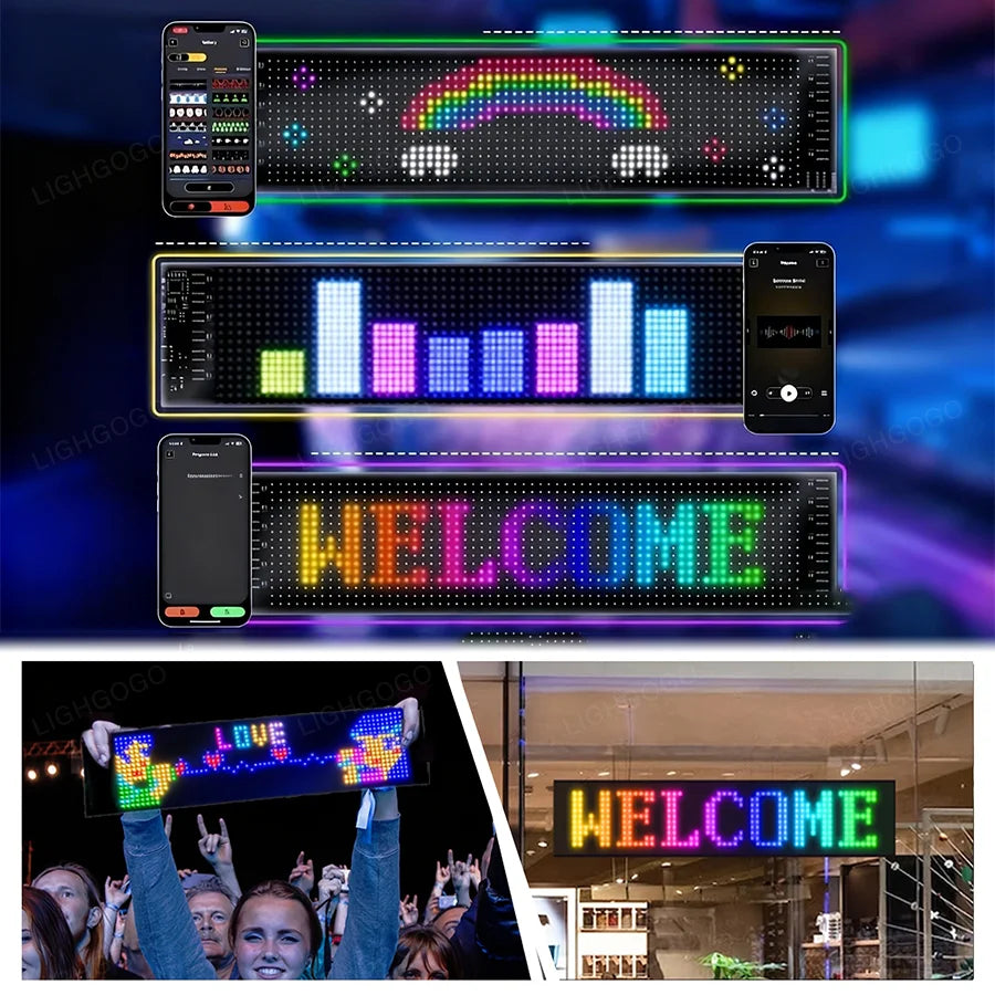 LED Mega Eye Display Panel USB 5V With App Remote For Wall Mount Or Desktop Use Anywhere-A
