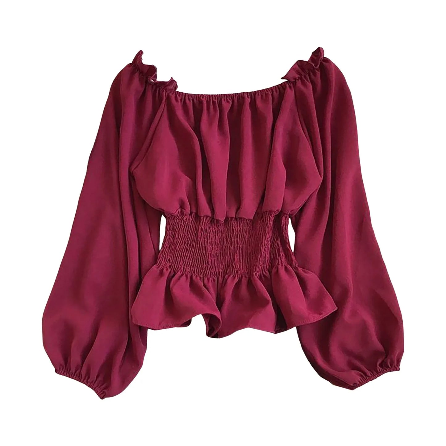 WHooHoo Women Gothic Long Sleeve Bell Sleeves Off Shoulder Turtle Neck Top