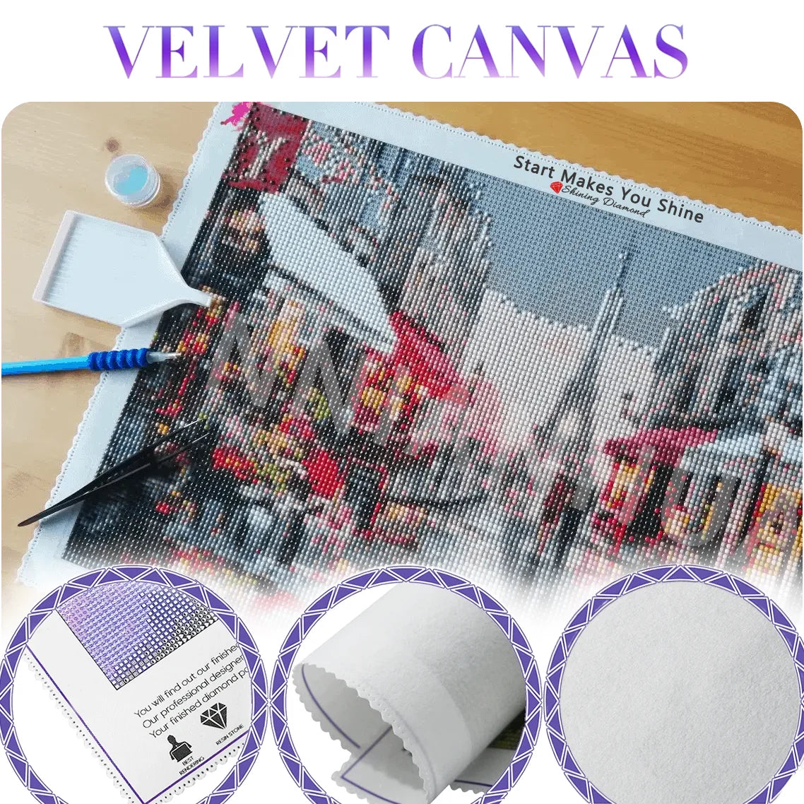 Potdemiel Fairy Dust DIY 5D Diamond Painting Dream Castle Mosaic Full Drill Square Or Round Diamonds-A