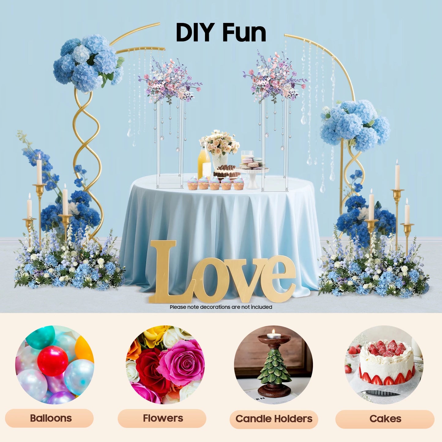 Clear Acrylic Flower Display Stand Set 10 Pieces Geometric Centerpieces for Weddings and Events-A
