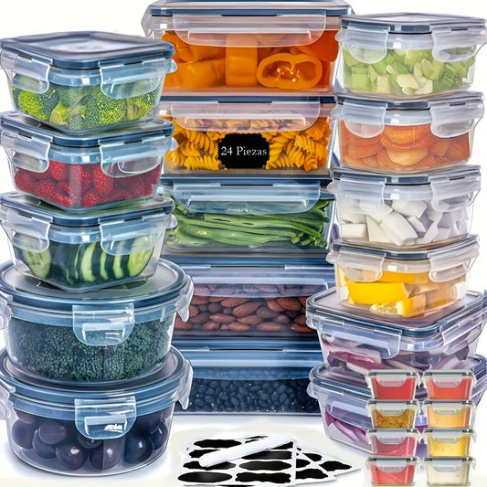 Airtight Food Storage Containers Set 24 Lids With Labels