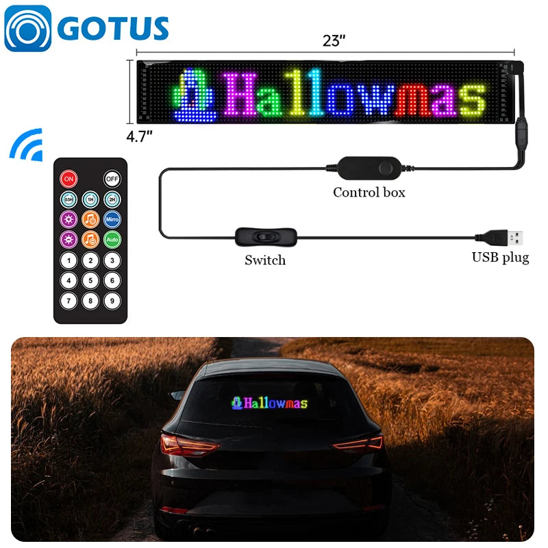 GOTUS LED Matrix Panel Advertising Sign With Remote Bluetooth Control For Flexible Venues And Events-A