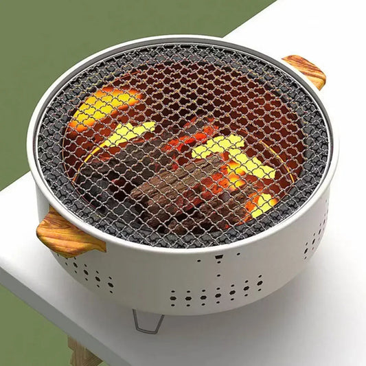 Portable Stainless Steel Charcoal Barbecue Grill Split For Outdoor Camping