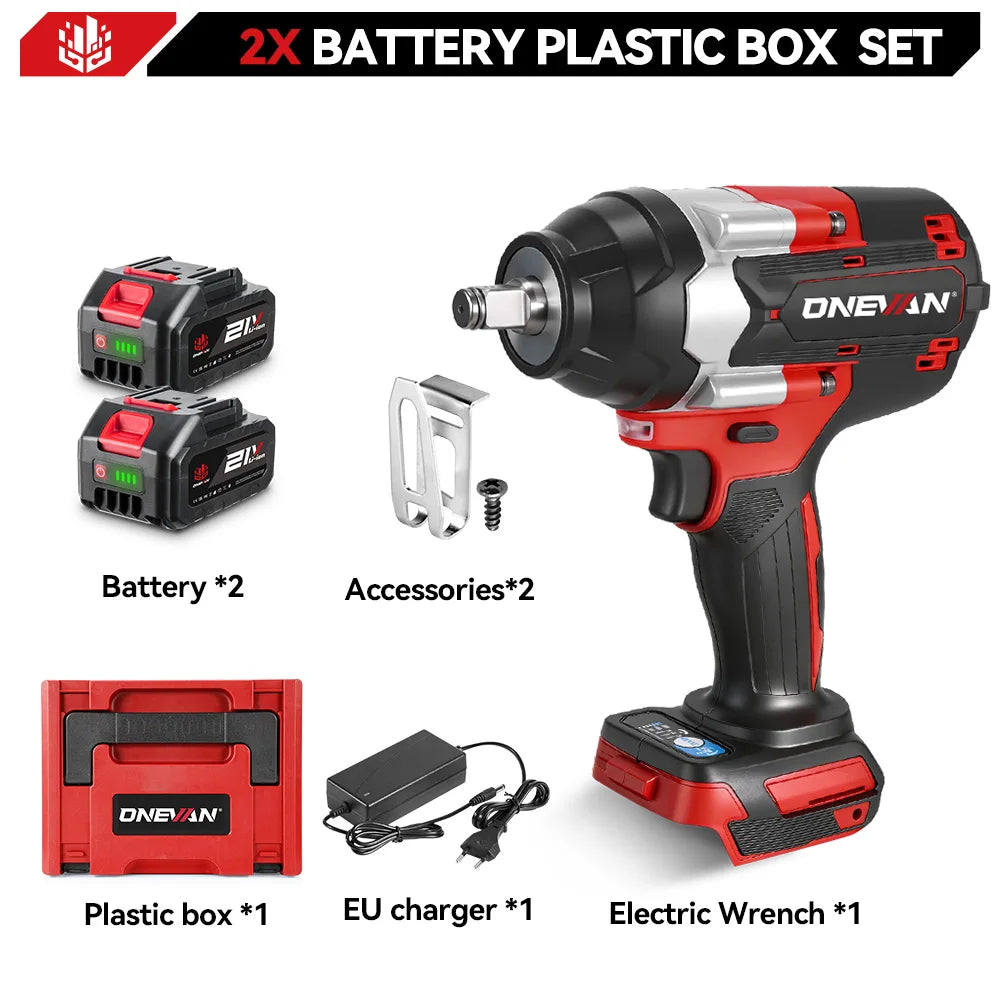ONEVAN Brushless Electric Impact Wrench 1800 Nm Torque Cordless Tool A Stepless Speed Switch 0 To 7200 IPM-A