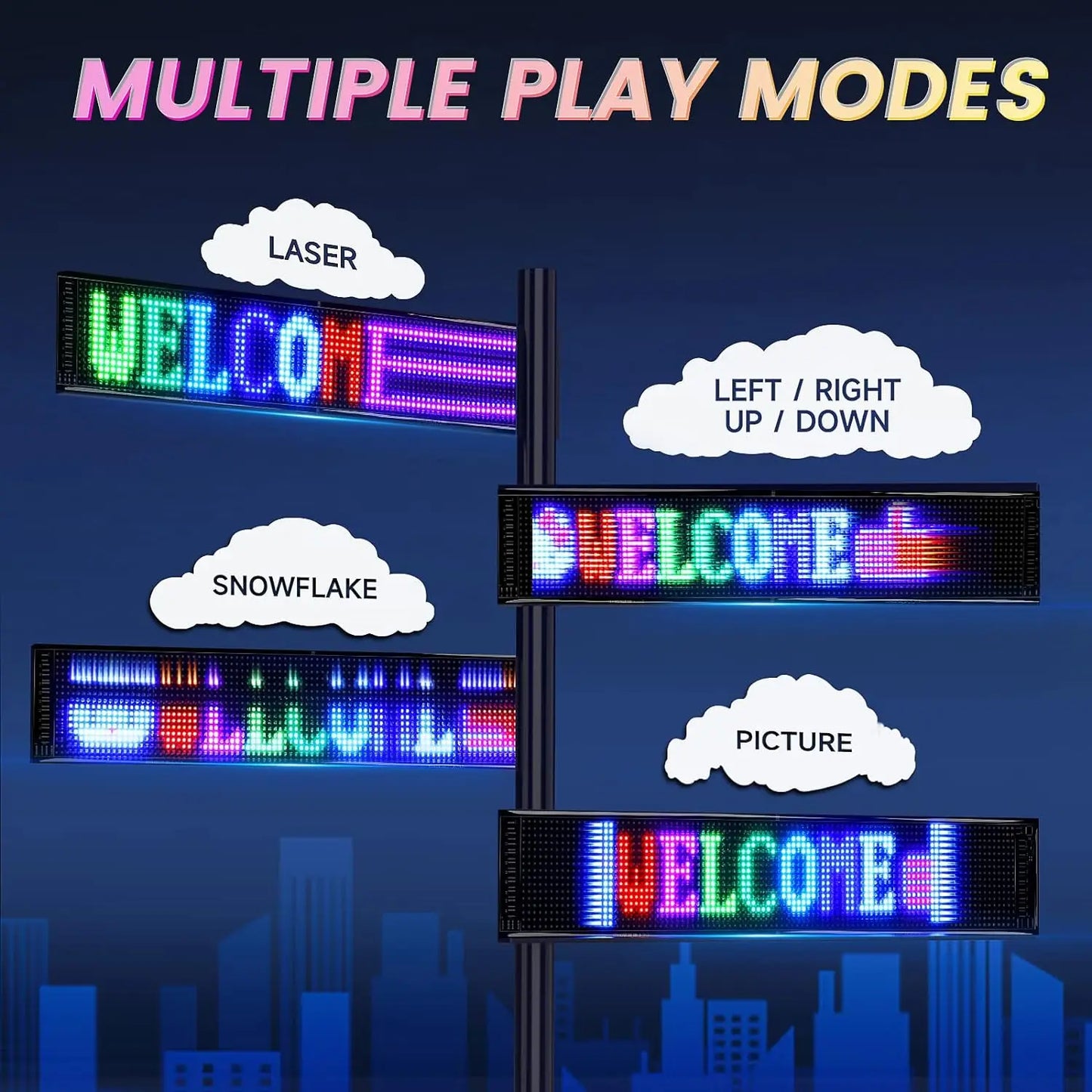 GOTUS LED Matrix Panel Advertising Sign With Remote Bluetooth Control For Flexible Venues And Events-A