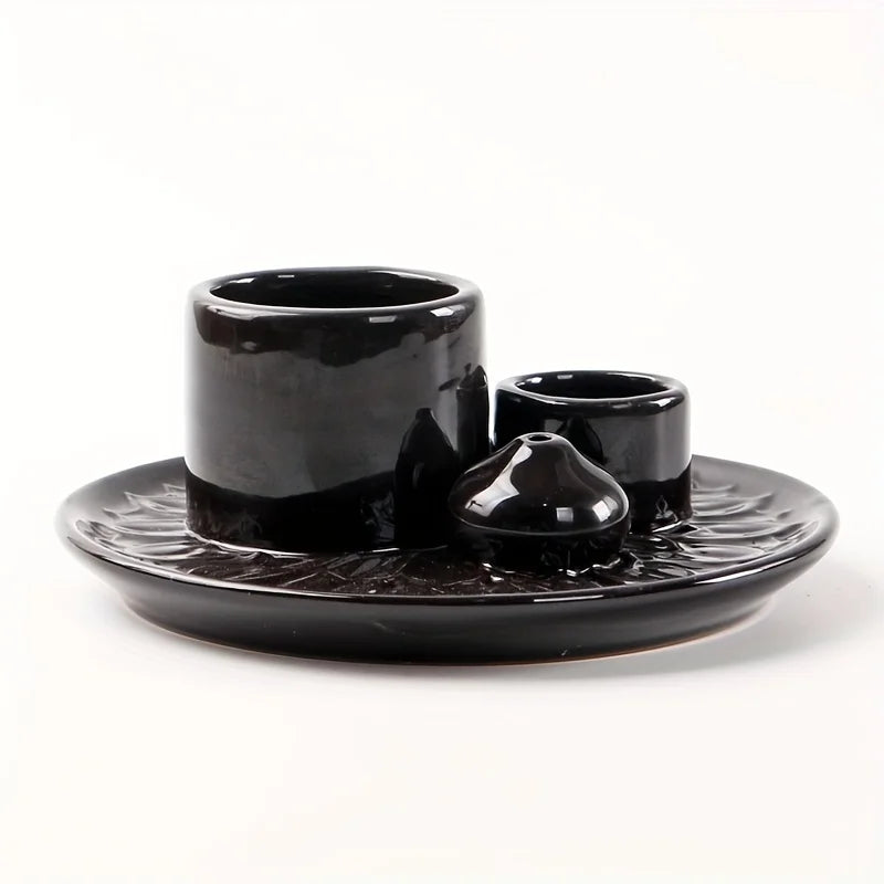 Ceramic Four In One Incense Holder For Yoga Meditation Relaxation Aromatherapy For Mindful Practices-A