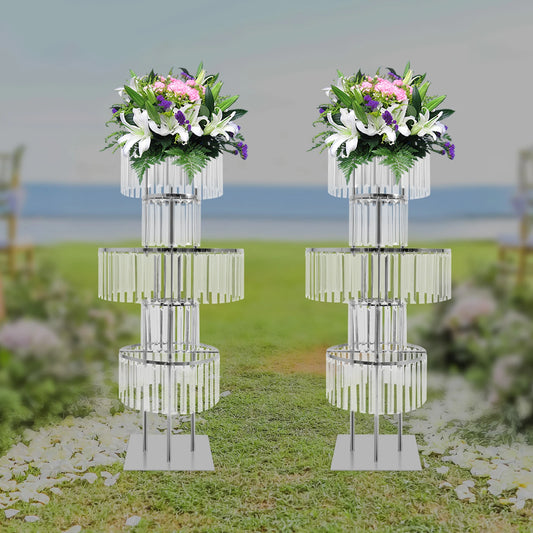 NONECN Five Tier Crystal Flower Stand Wedding Centerpiece